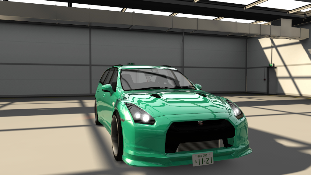 Nissan Stagea D-Spec traffic, skin green