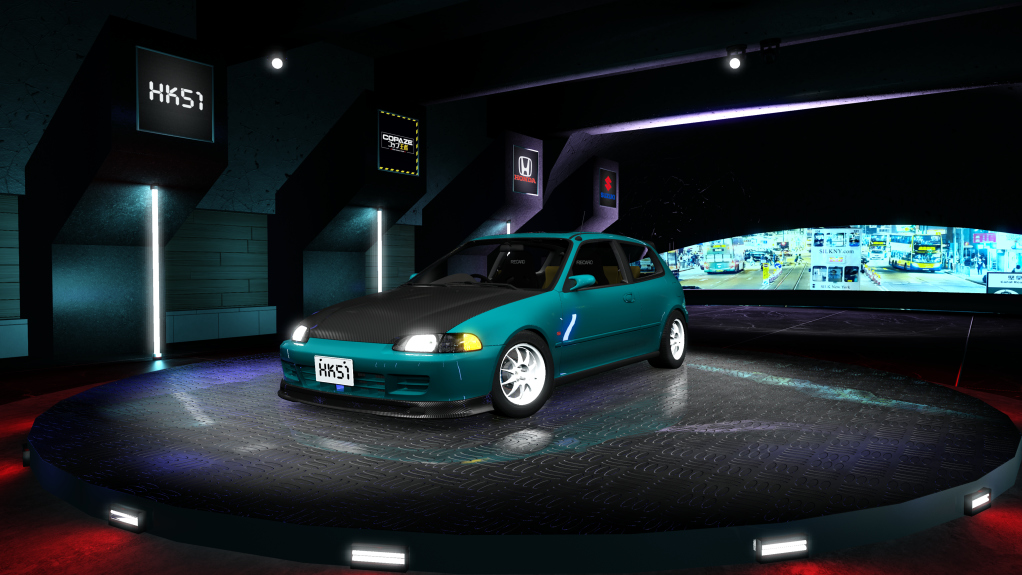 HK51 P1 Honda Civic EG6, skin Tahitian Green Pearl