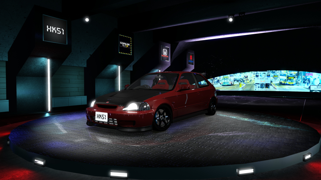 HK51 P1 Honda Civic EK9, skin 08_Maroon