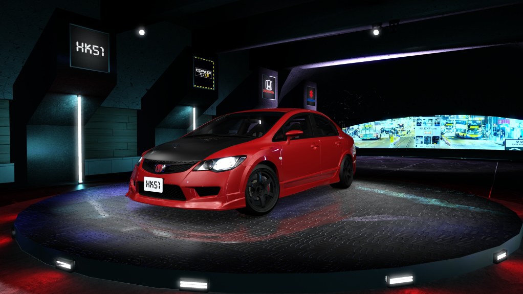 HK51 P1 Honda Civic FD2, skin 04_red