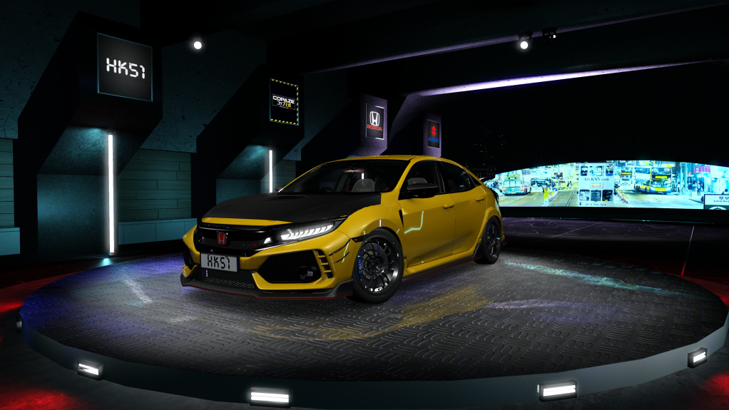 HK51 P1 Honda Civic FK8, skin Phoenix Yellow