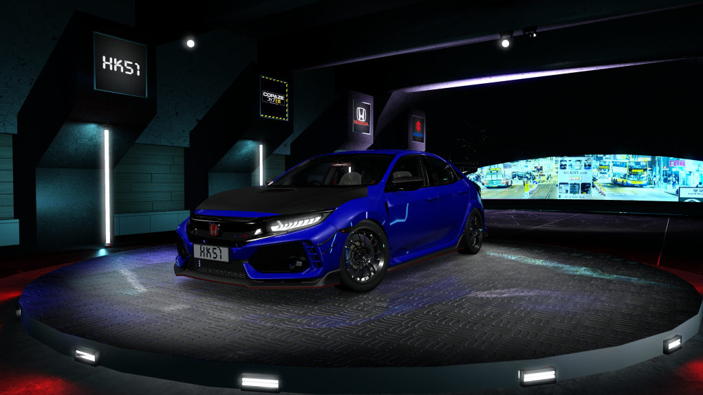 HK51 P1 Honda Civic FK8, skin Sporty Blue Metallic